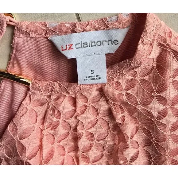 NWT Liz Claiborne Charleston Pink Sleeveless Blouse - Picture 6 of 8